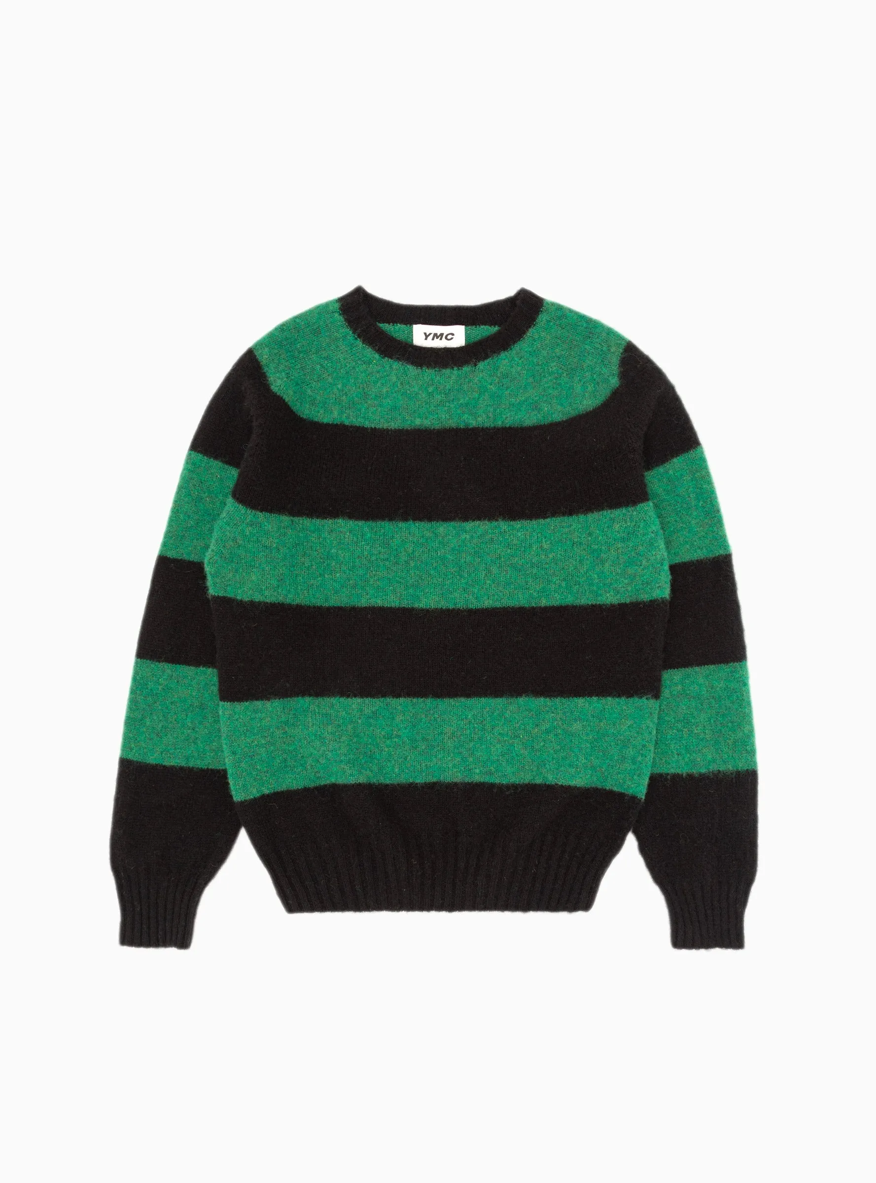 Suedehead Sweater Black & Green Stripe