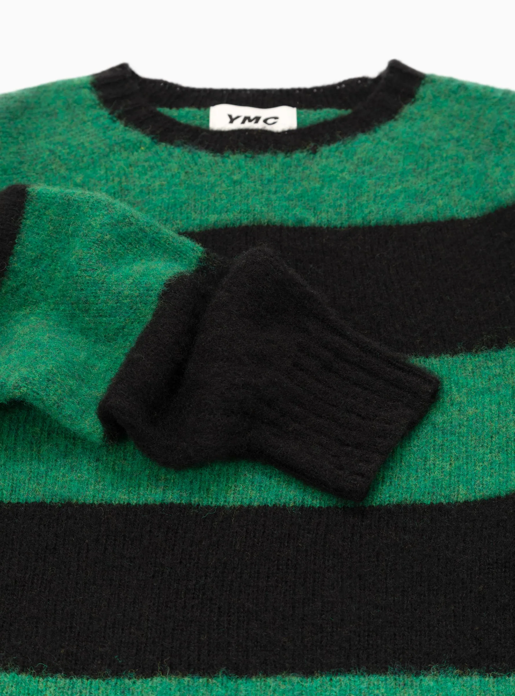 Suedehead Sweater Black & Green Stripe