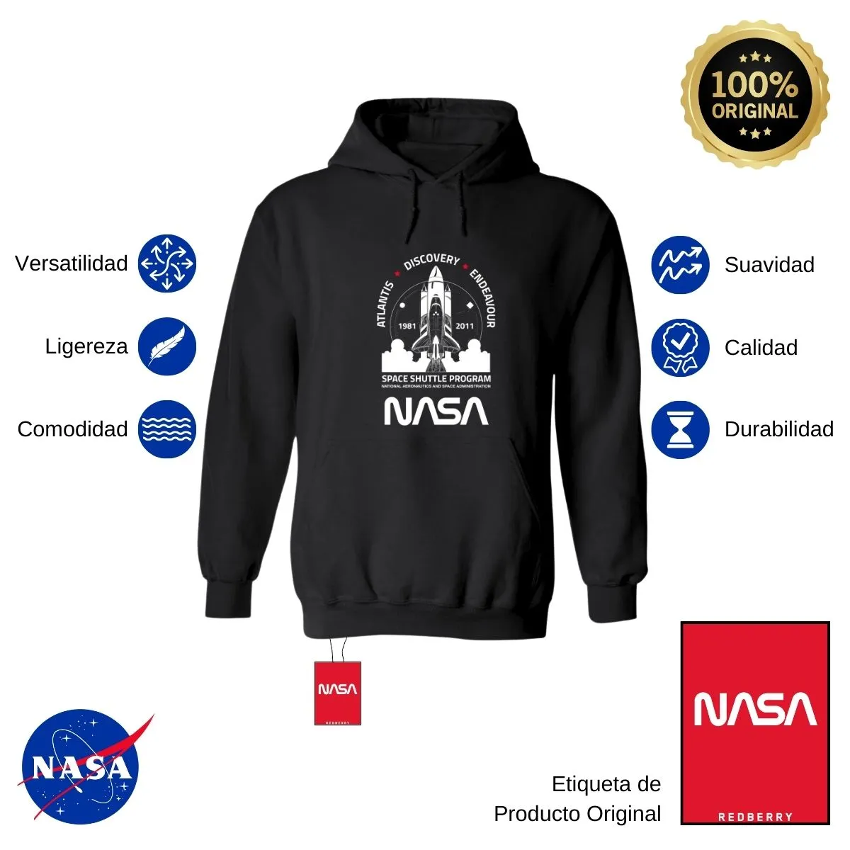 Sweater Suéter Mujer Hoodie Nasa Cohete