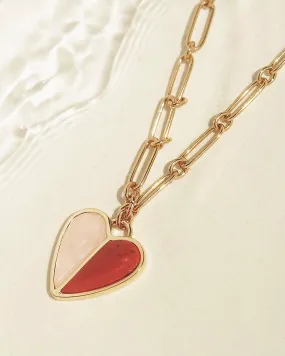 Two Tone Heart Necklace