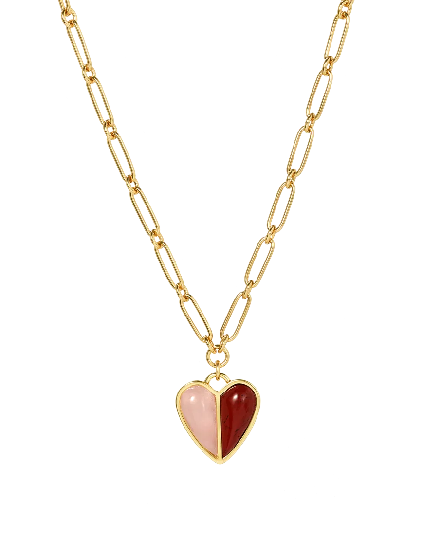 Two Tone Heart Necklace