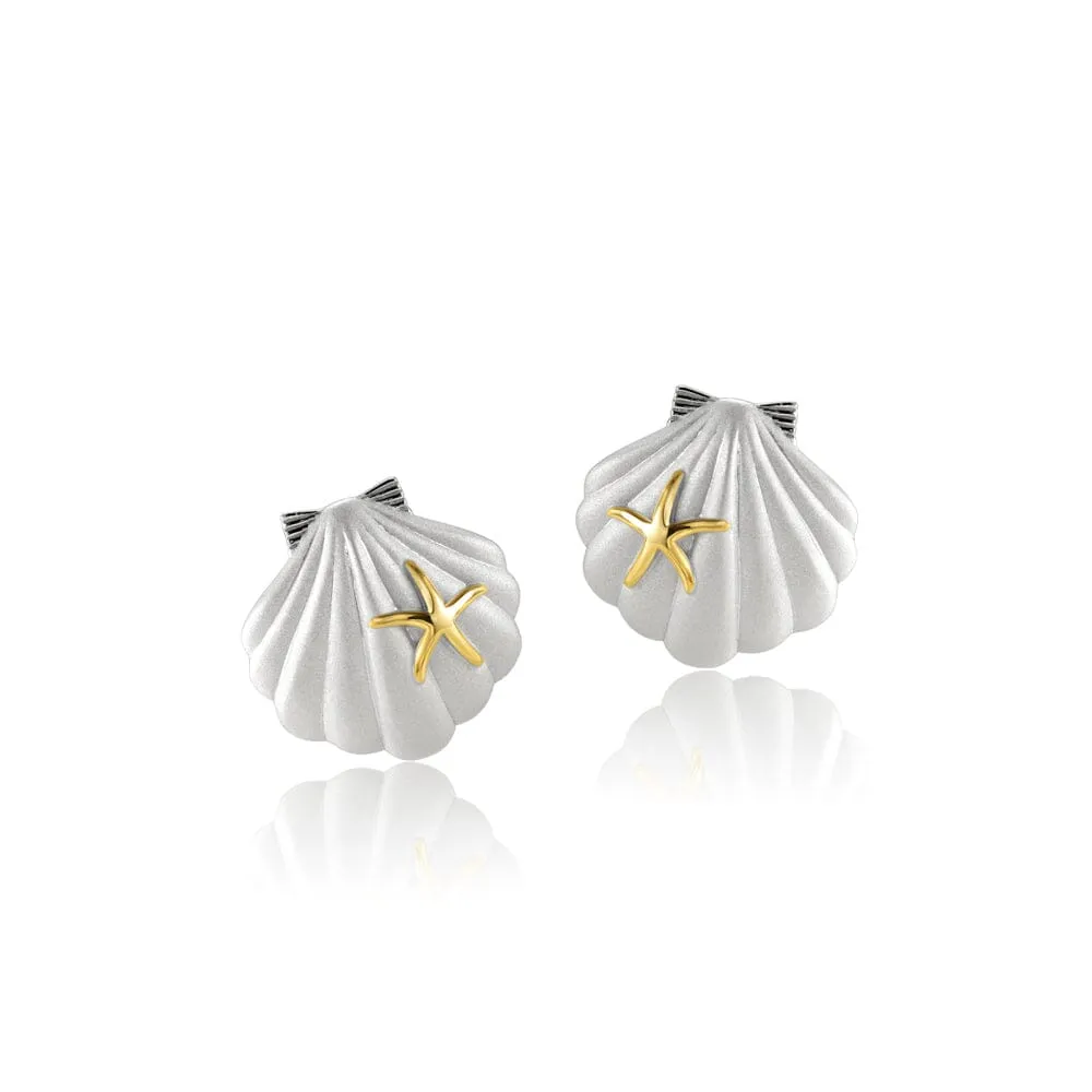 Two-Tone Sea Breeze Shell Stud Earrings