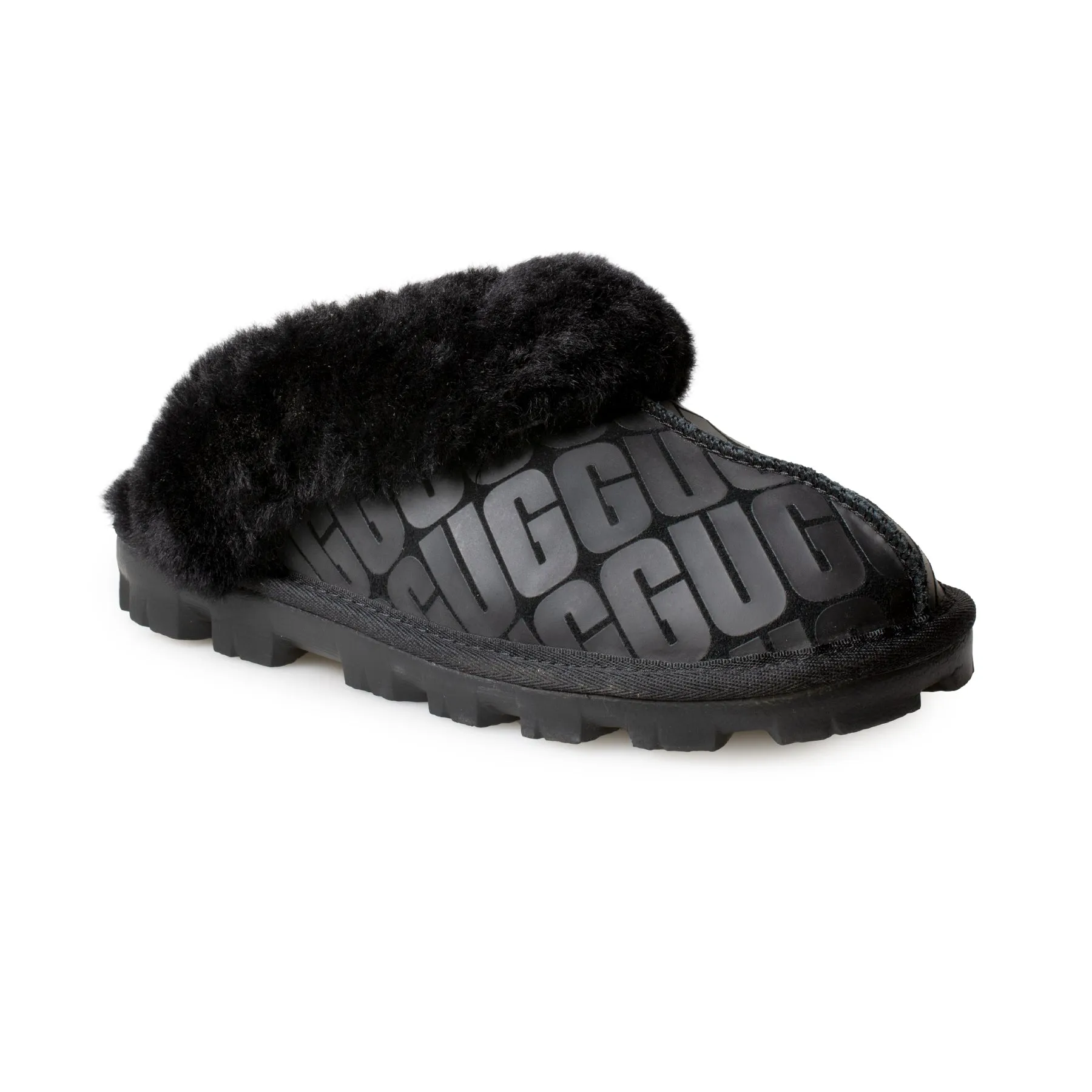 UGG Coquette UGG Logo Black Slippers - Women's