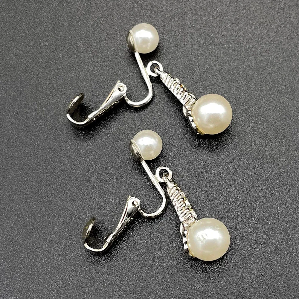 【USA輸入】ヴィンテージ RICHELIEU パール イヤリング/Vintage RICHELIEU Pearl Clip On Earrings