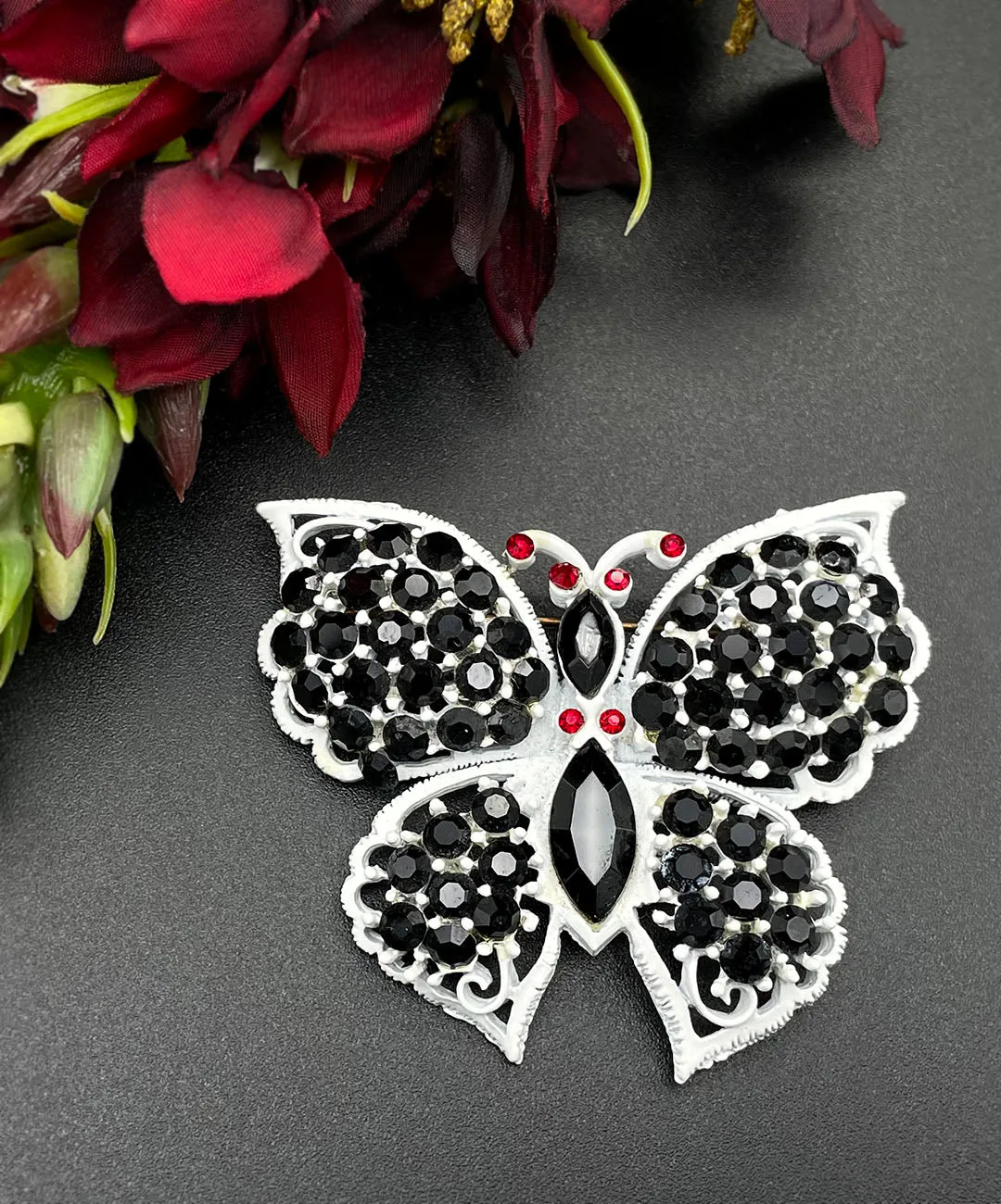 【USA輸入】ヴィンテージ WEISS バタフライ ビジュー ブローチ/Vintage WEISS Butterfly Bijou Brooch