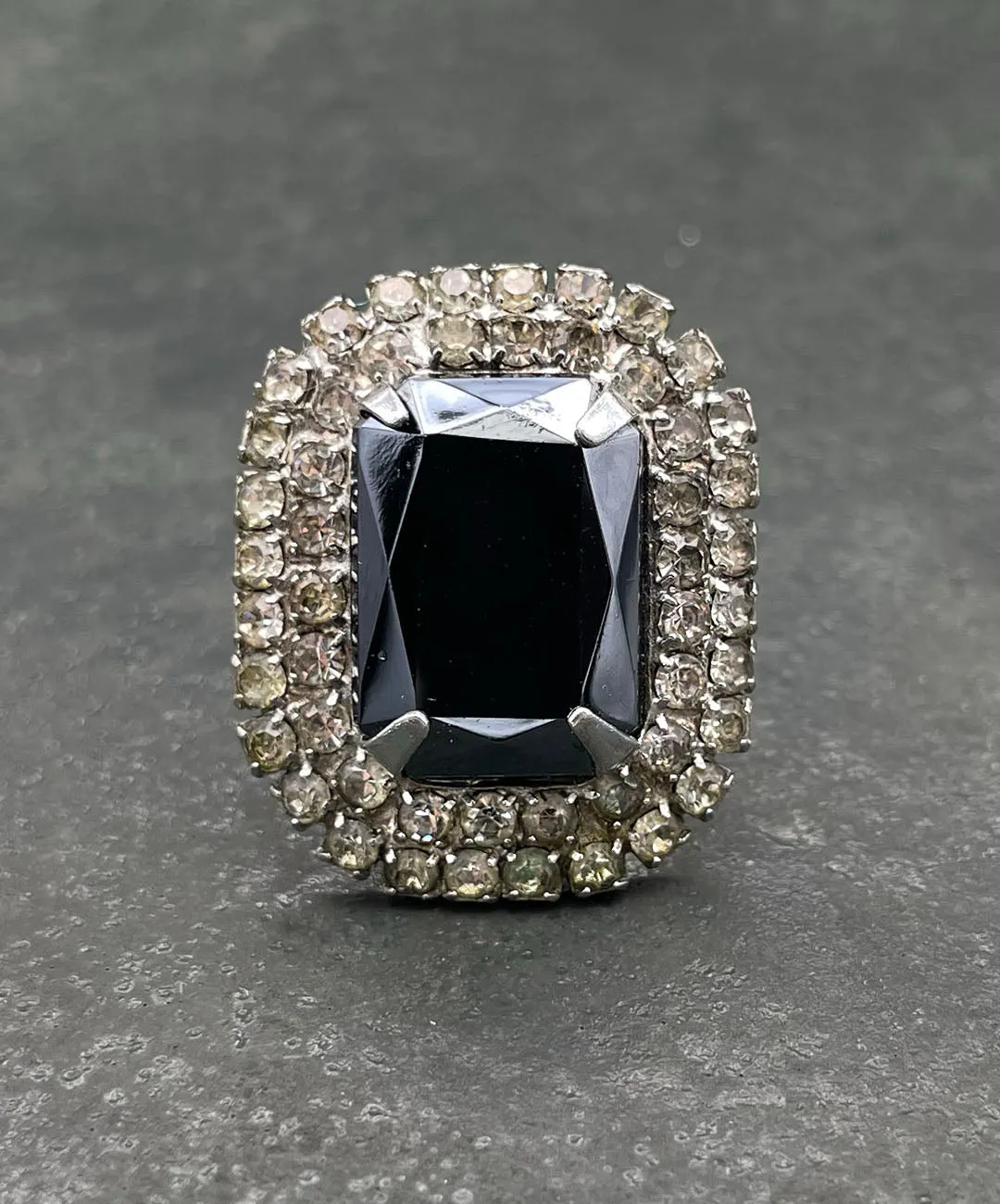 【USA輸入】ヴィンテージ ガンメタル ビジュー リング/Vintage Gunmetal Bijou Ring