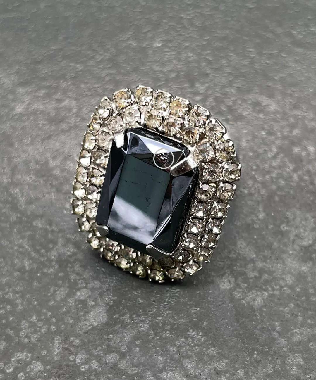 【USA輸入】ヴィンテージ ガンメタル ビジュー リング/Vintage Gunmetal Bijou Ring