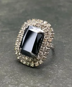 【USA輸入】ヴィンテージ ガンメタル ビジュー リング/Vintage Gunmetal Bijou Ring