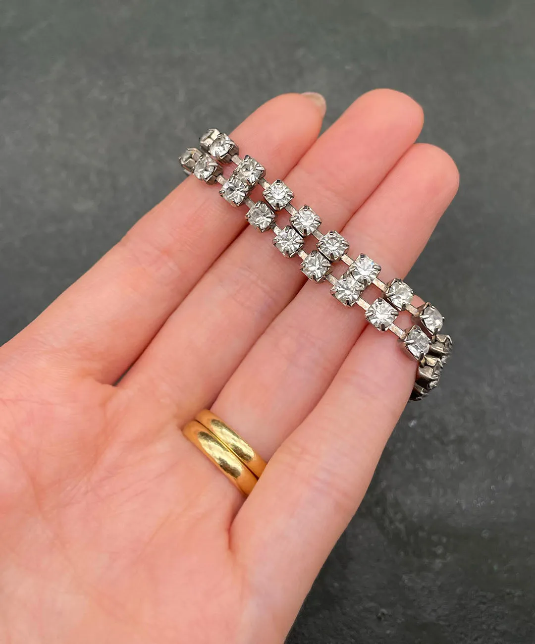 【USA輸入】ヴィンテージ クリア ビジュー ブレスレット/Vintage Clear Bijou Bracelet