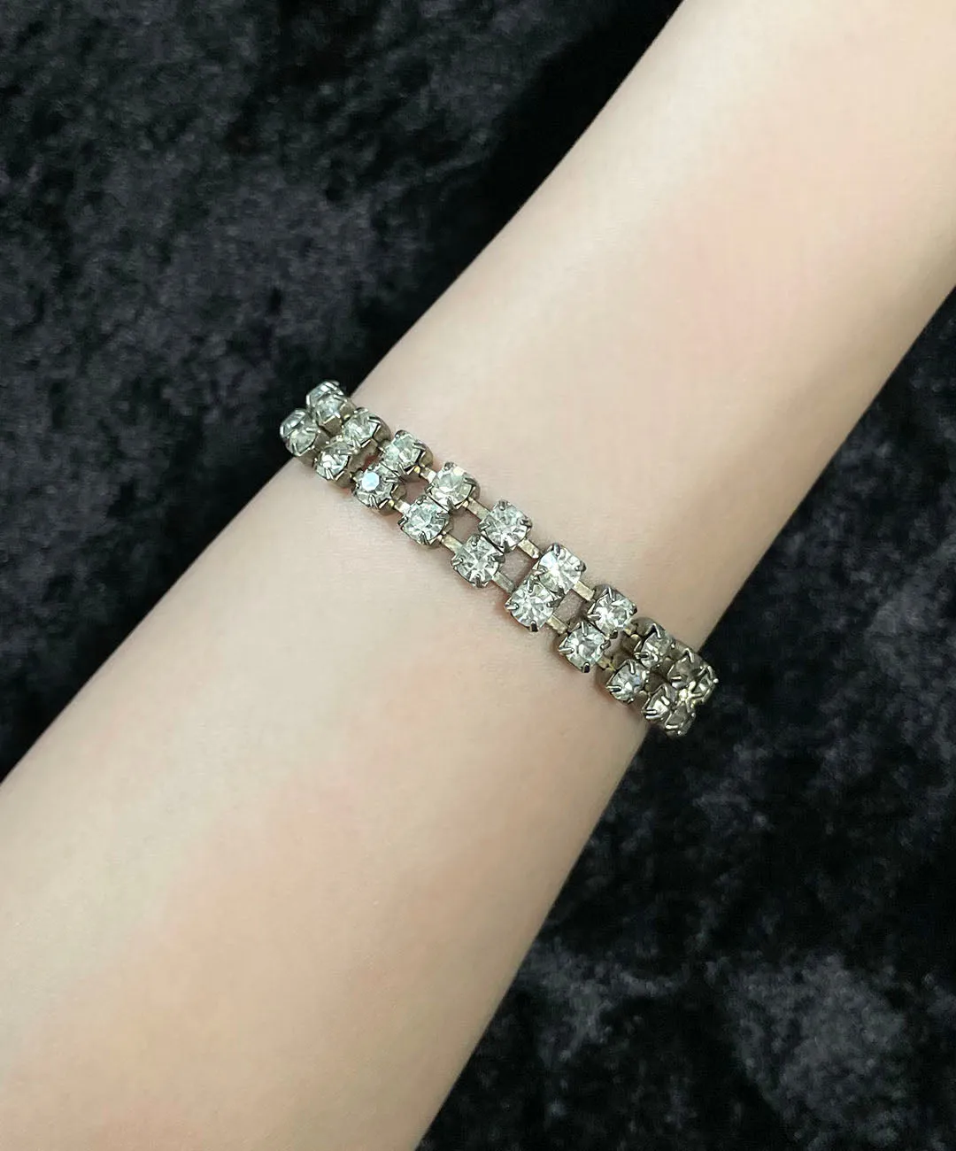 【USA輸入】ヴィンテージ クリア ビジュー ブレスレット/Vintage Clear Bijou Bracelet