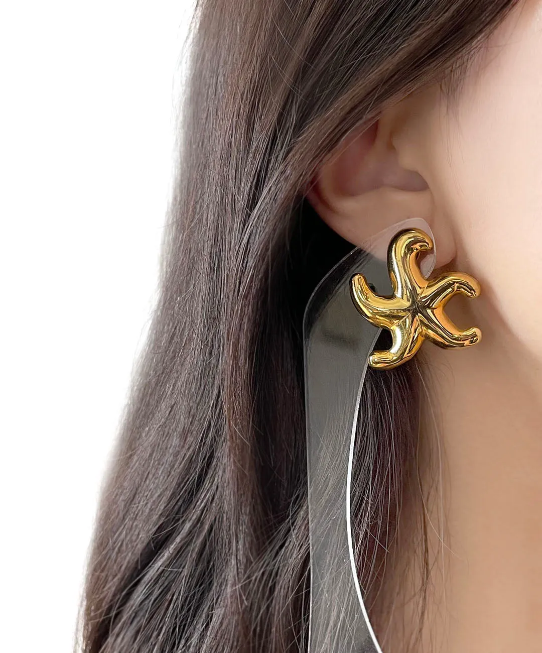 【USA輸入】ヴィンテージ スターフィッシュ メタル ピアス/VINTAGE STARFISH Metal Post Earrings