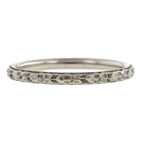 Vintage Patterned Wedding Band Ring, White Gold, Size 6 3/4