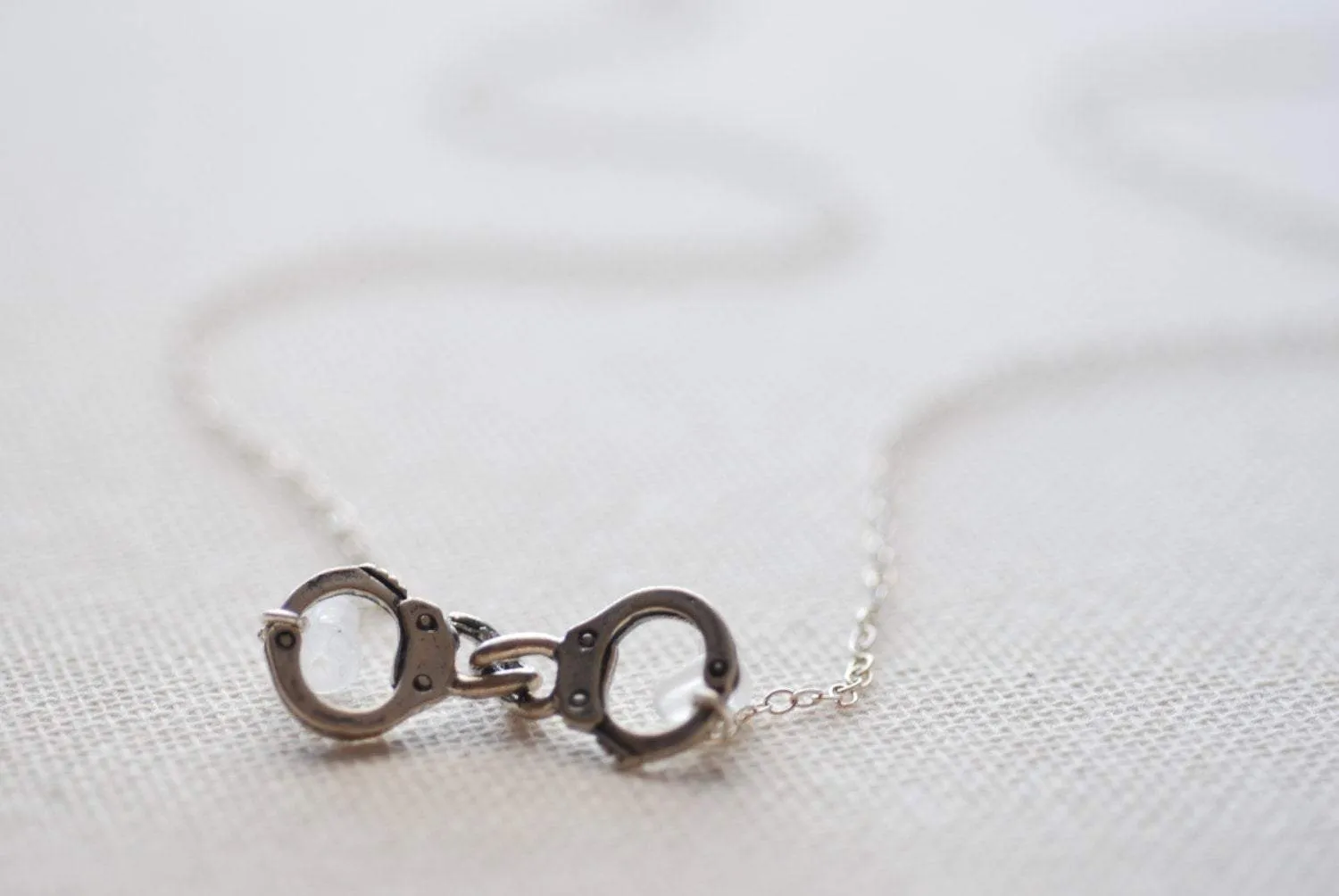 Wholesale Sterling Silver Handcuff Necklace, Handcuff charm, Sideways handcuff necklace,Horizontal Handcuff Pendant, Silver Handcuffs, dainty handcuff