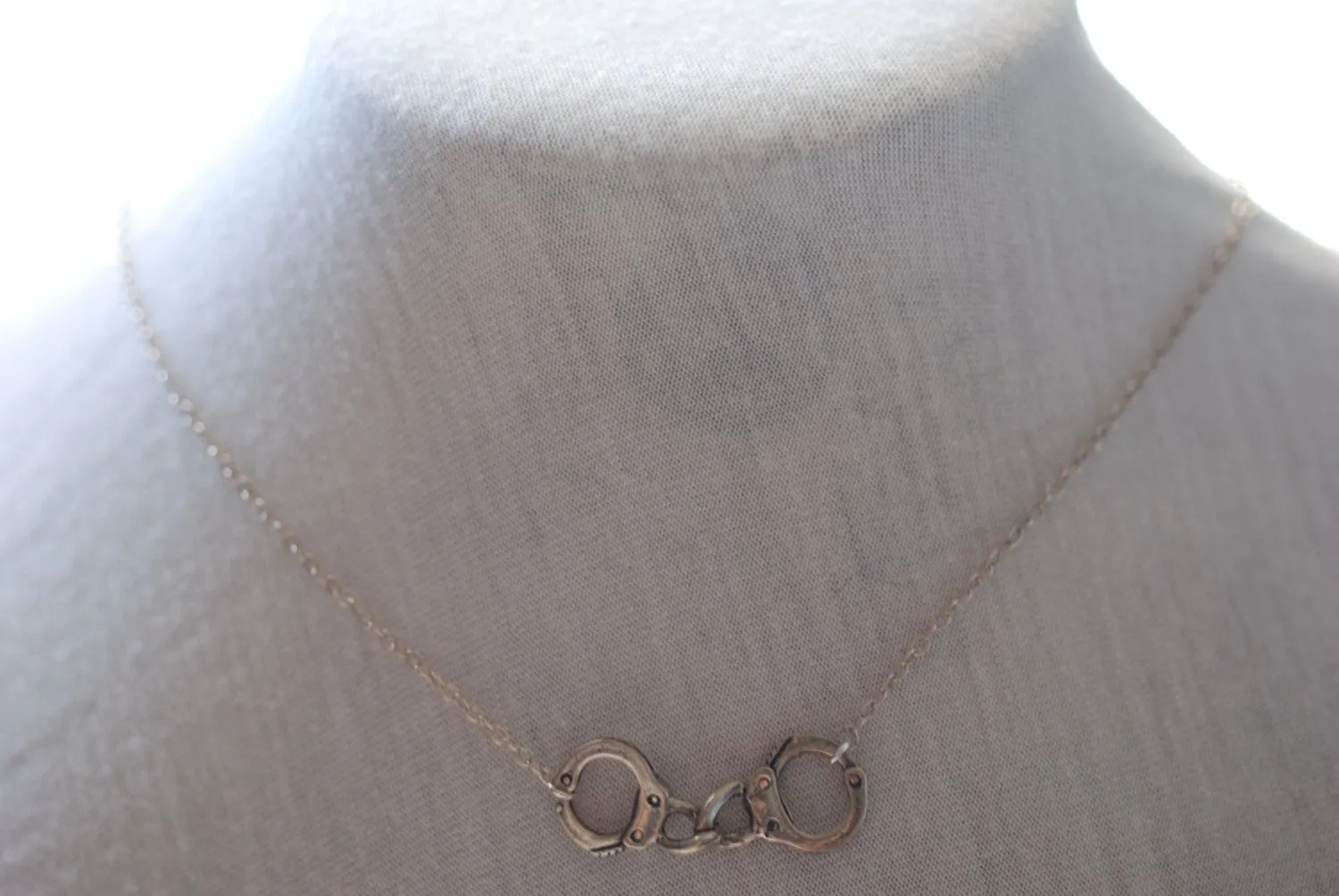 Wholesale Sterling Silver Handcuff Necklace, Handcuff charm, Sideways handcuff necklace,Horizontal Handcuff Pendant, Silver Handcuffs, dainty handcuff