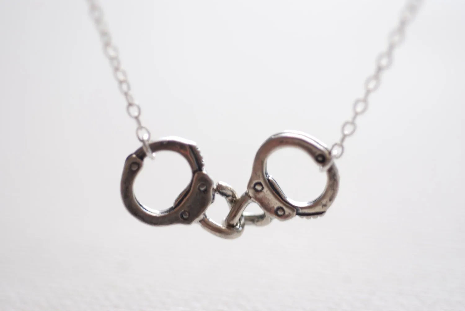 Wholesale Sterling Silver Handcuff Necklace, Handcuff charm, Sideways handcuff necklace,Horizontal Handcuff Pendant, Silver Handcuffs, dainty handcuff