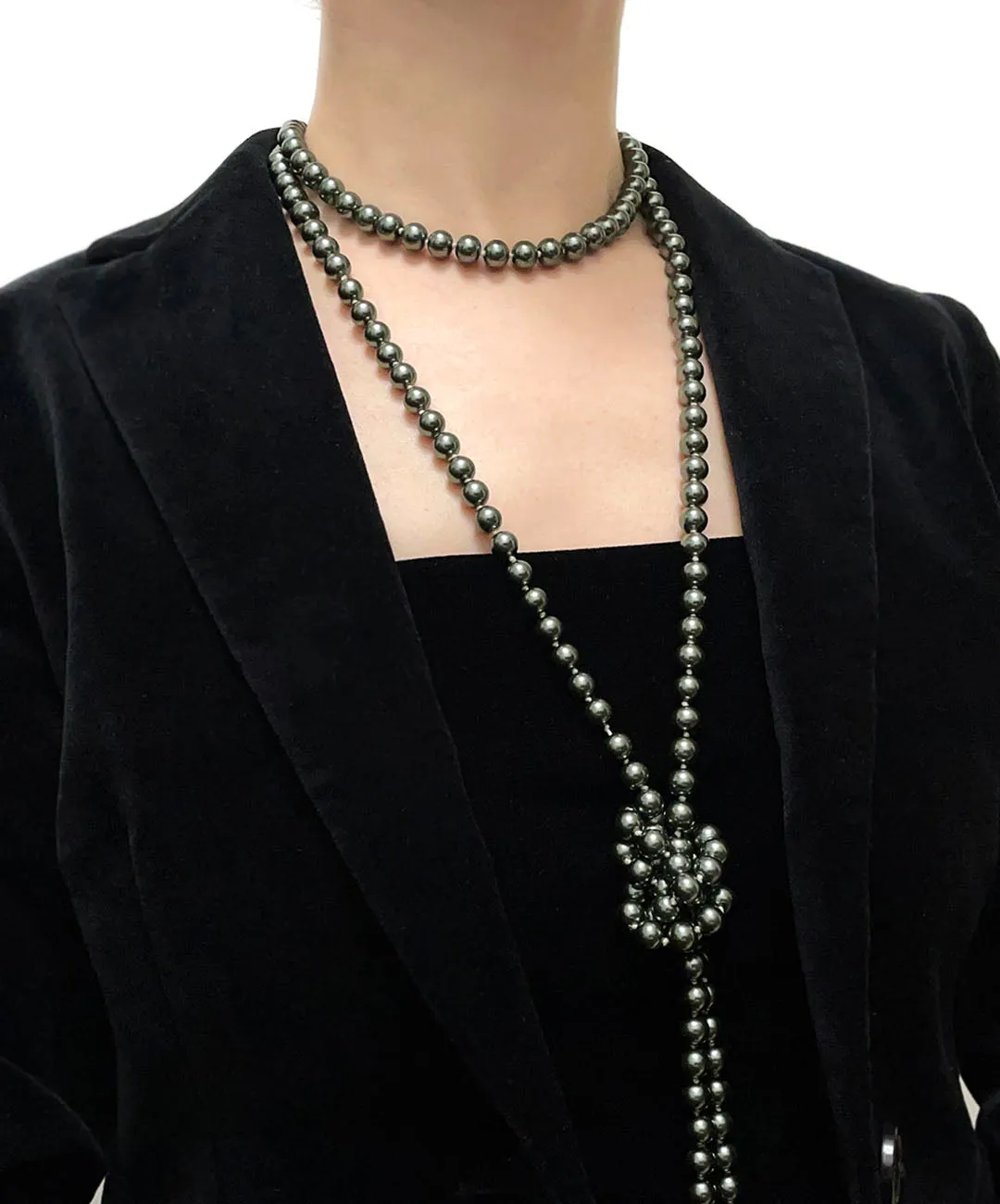 【チェコ買付】ヴィンテージ グリーン パール ネックレス/Vintage Green Pearl Necklace