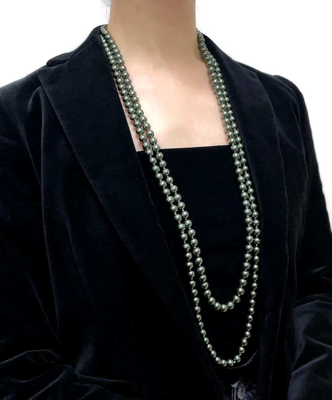 【チェコ買付】ヴィンテージ グリーン パール ネックレス/Vintage Green Pearl Necklace