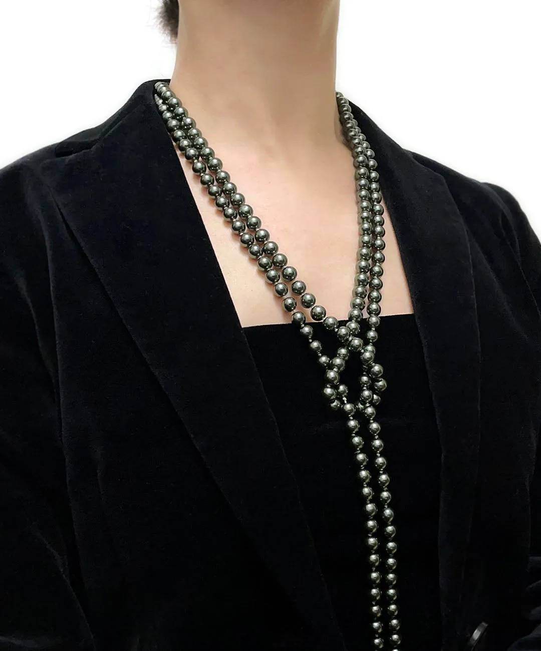 【チェコ買付】ヴィンテージ グリーン パール ネックレス/Vintage Green Pearl Necklace