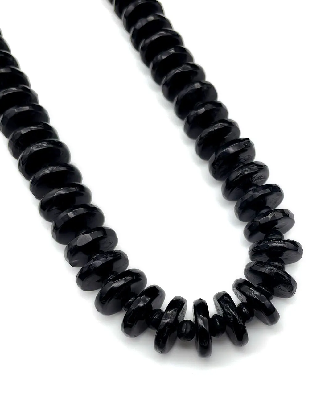 【チェコ買付】ヴィンテージ ブラック ガラス ネックレス/Vintage Black Glass Necklace