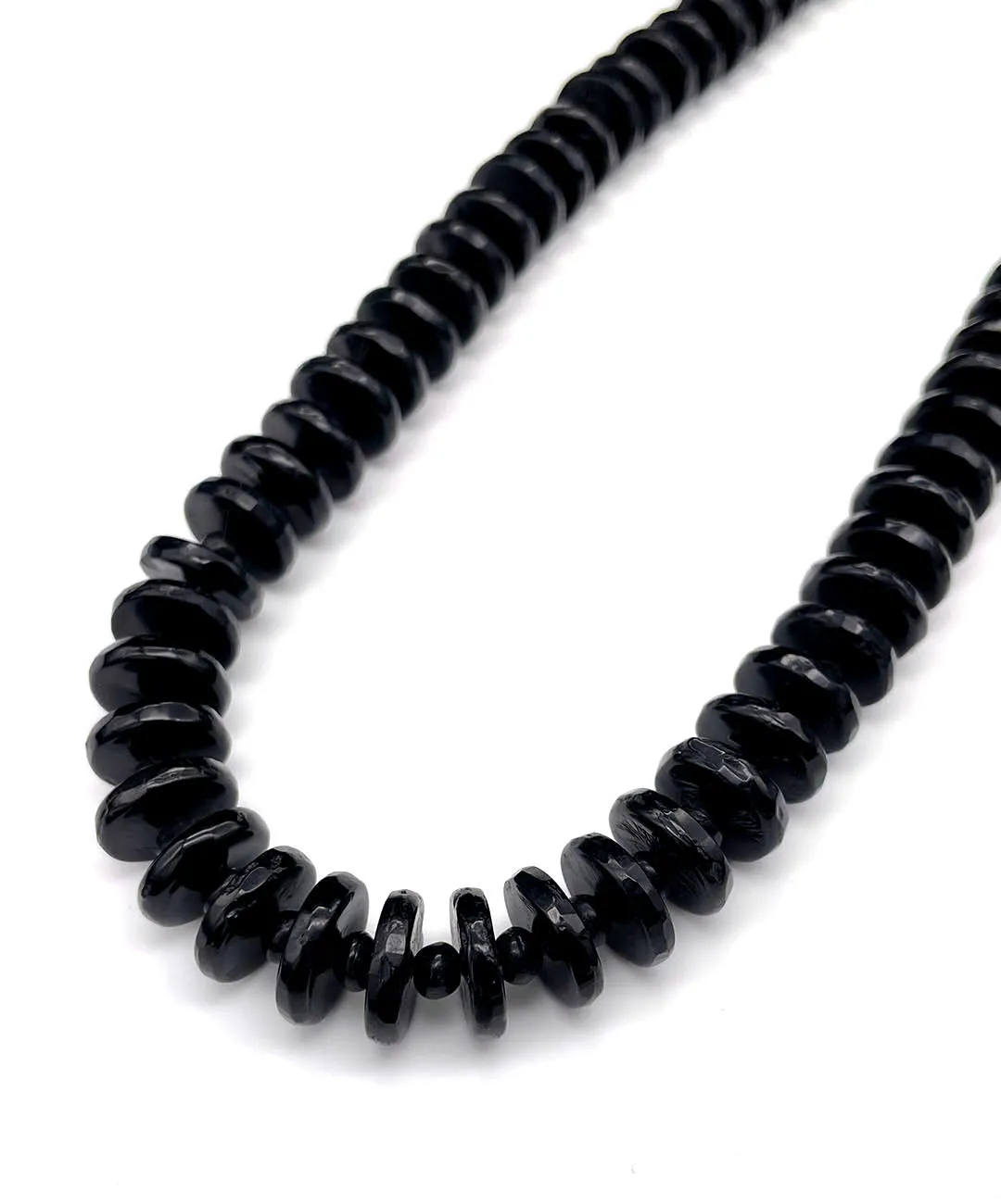 【チェコ買付】ヴィンテージ ブラック ガラス ネックレス/Vintage Black Glass Necklace