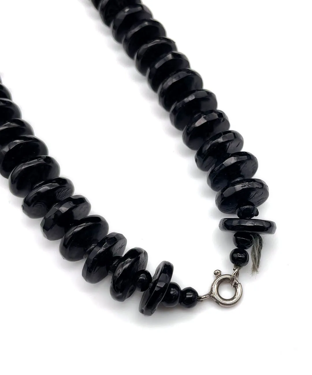 【チェコ買付】ヴィンテージ ブラック ガラス ネックレス/Vintage Black Glass Necklace