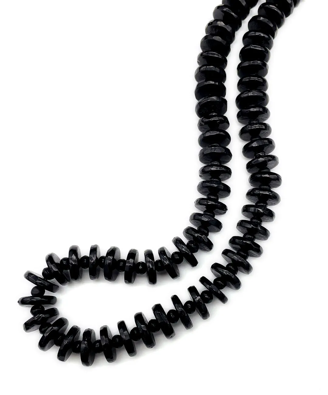 【チェコ買付】ヴィンテージ ブラック ガラス ネックレス/Vintage Black Glass Necklace