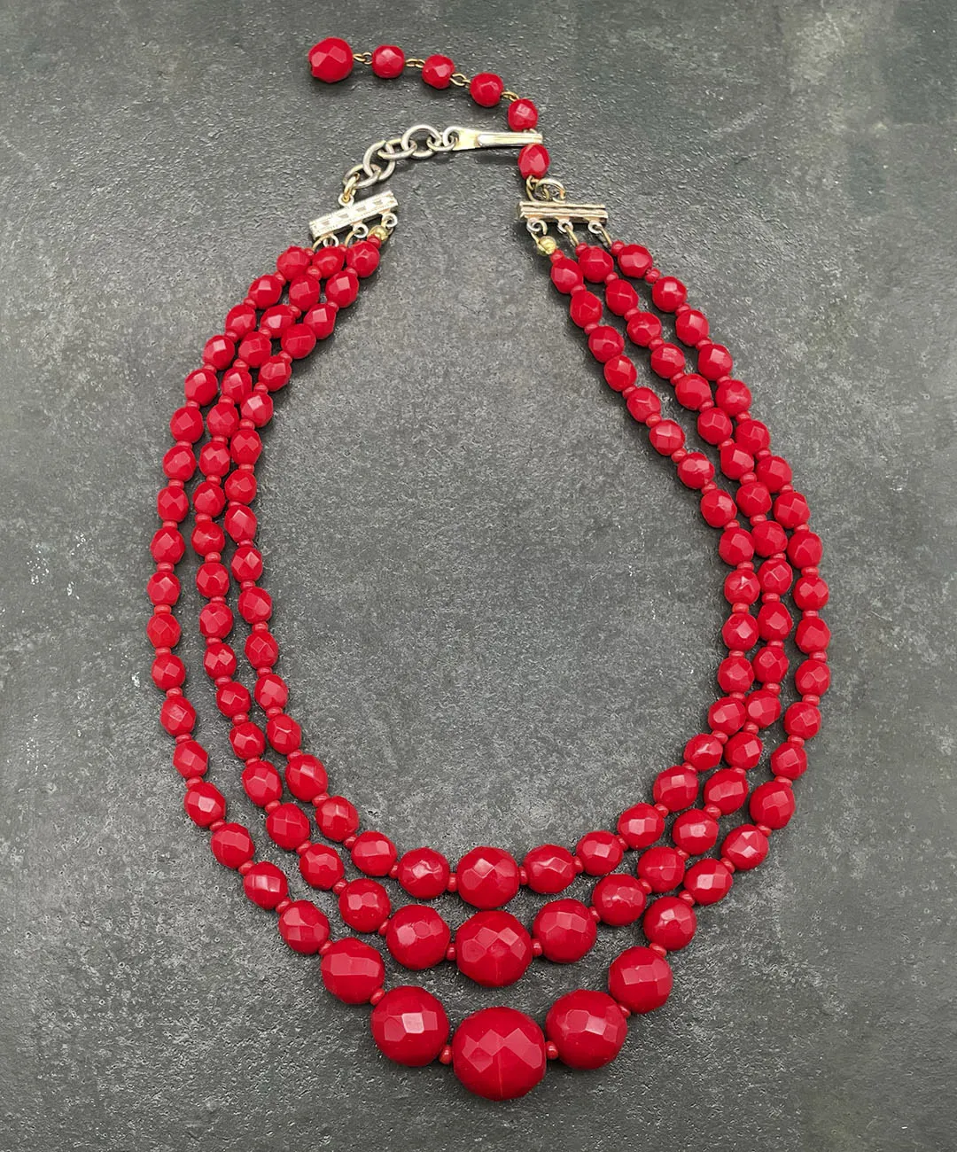 ヴィンテージ GERMANY レッド ビジュー ネックレス/VINTAGE GERMANY RED bijou necklace