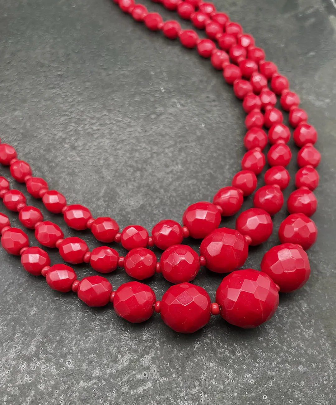 ヴィンテージ GERMANY レッド ビジュー ネックレス/VINTAGE GERMANY RED bijou necklace