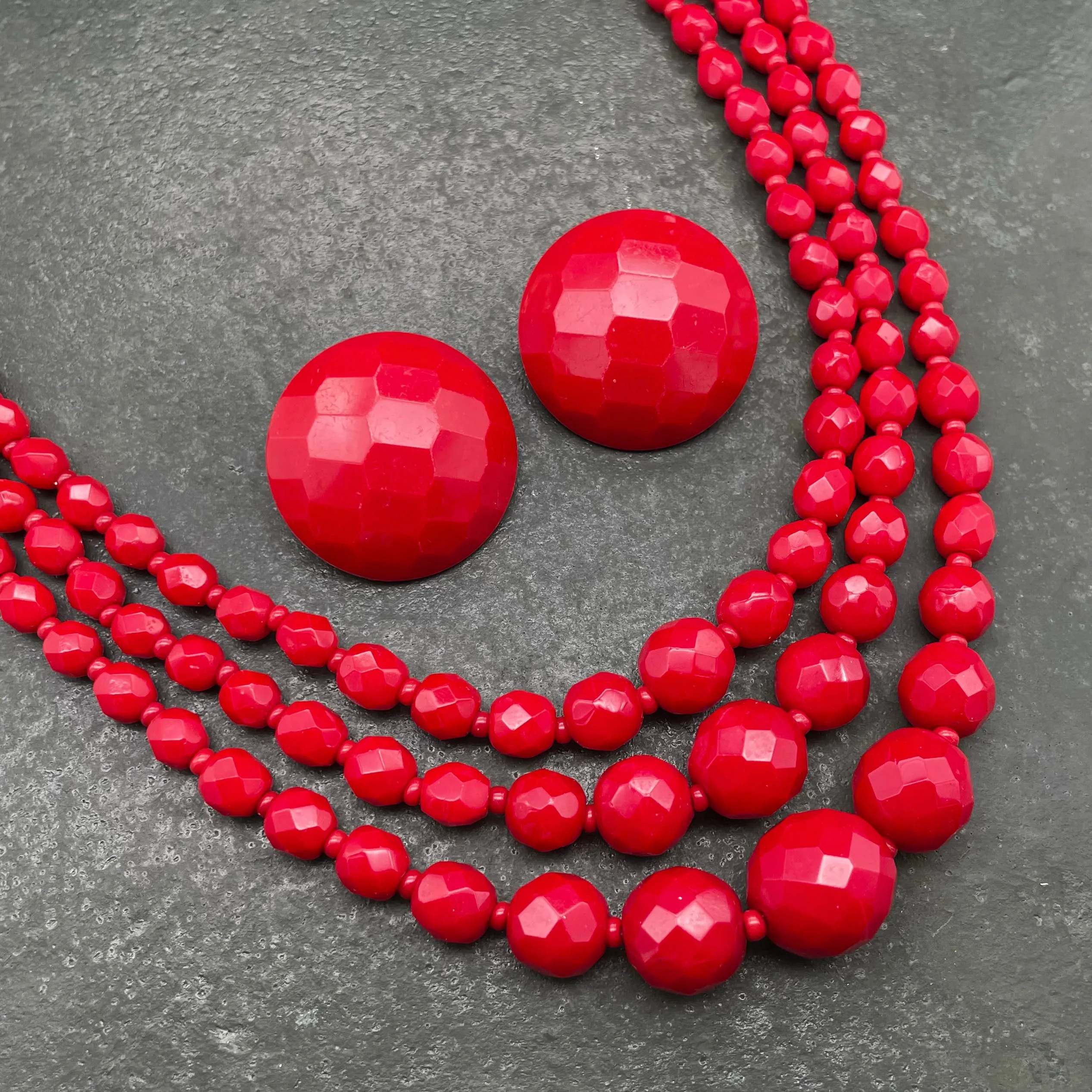 ヴィンテージ GERMANY レッド ビジュー ネックレス/VINTAGE GERMANY RED bijou necklace