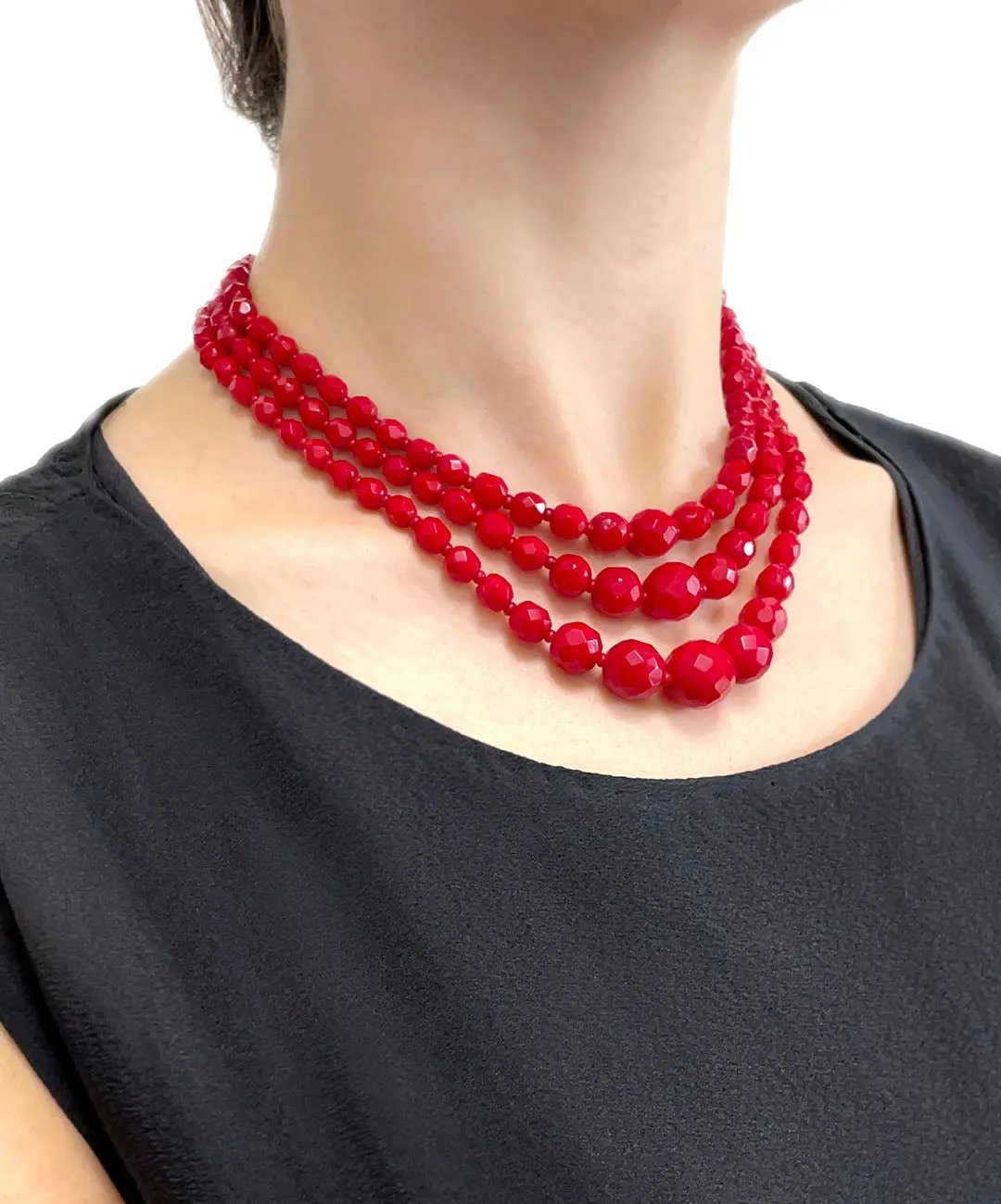 ヴィンテージ GERMANY レッド ビジュー ネックレス/VINTAGE GERMANY RED bijou necklace