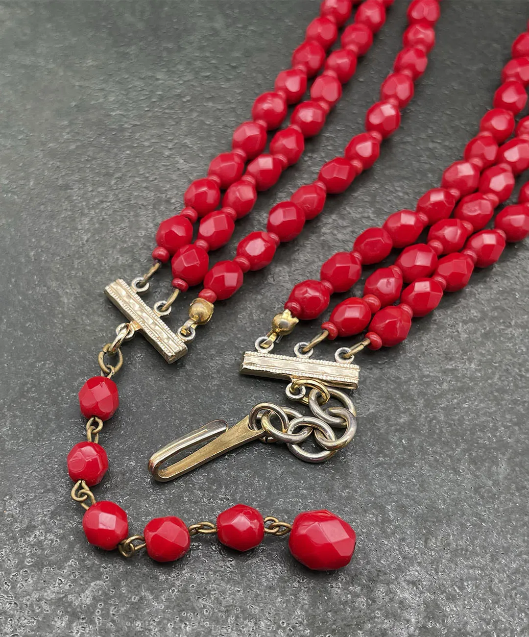 ヴィンテージ GERMANY レッド ビジュー ネックレス/VINTAGE GERMANY RED bijou necklace